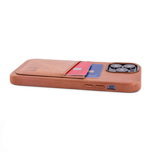 iPhone 13 Pro Max Genuine Leather M2GL Card Case [Light Brown]