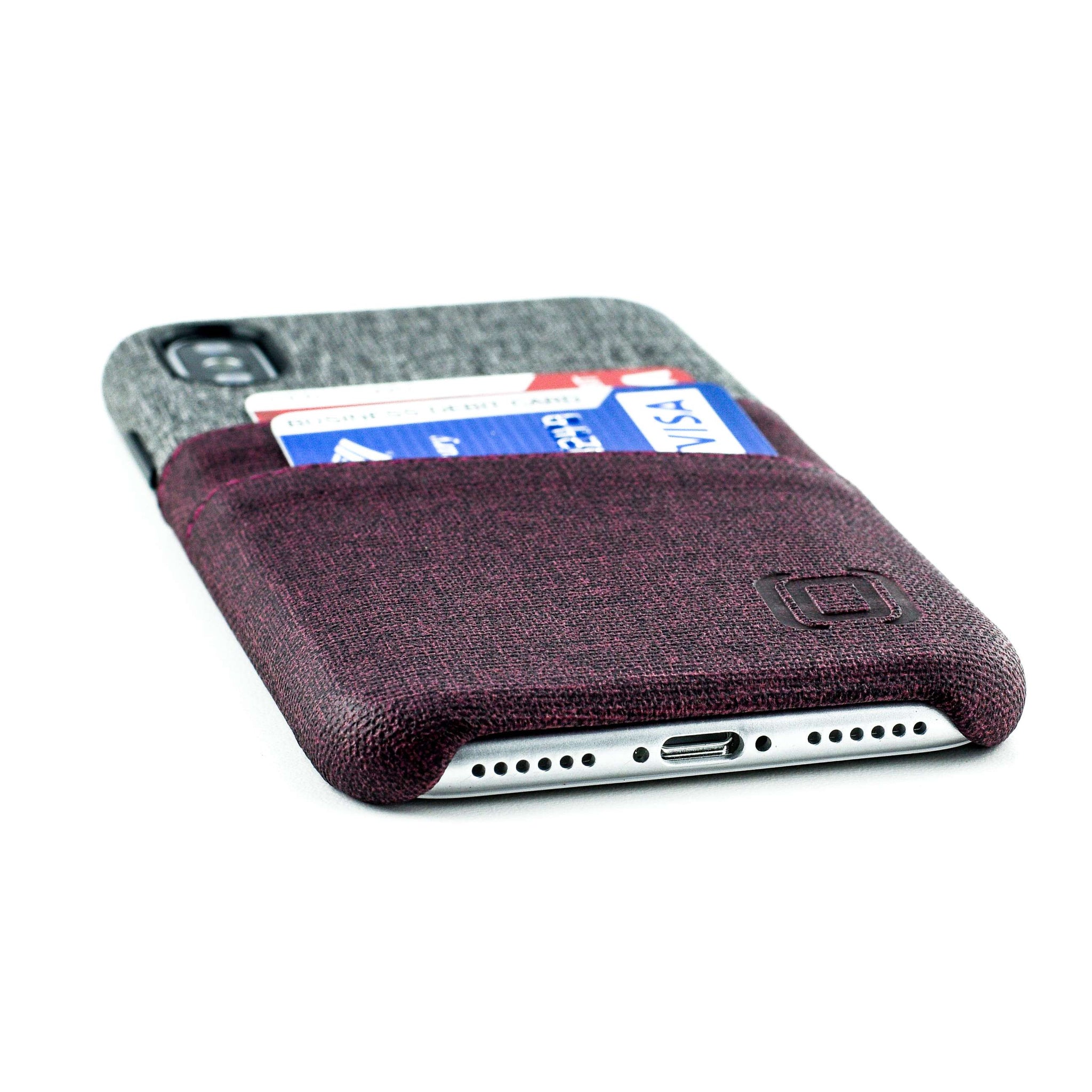 iPhone X/XS Luxe M2 Wallet Case [Maroon/Grey]