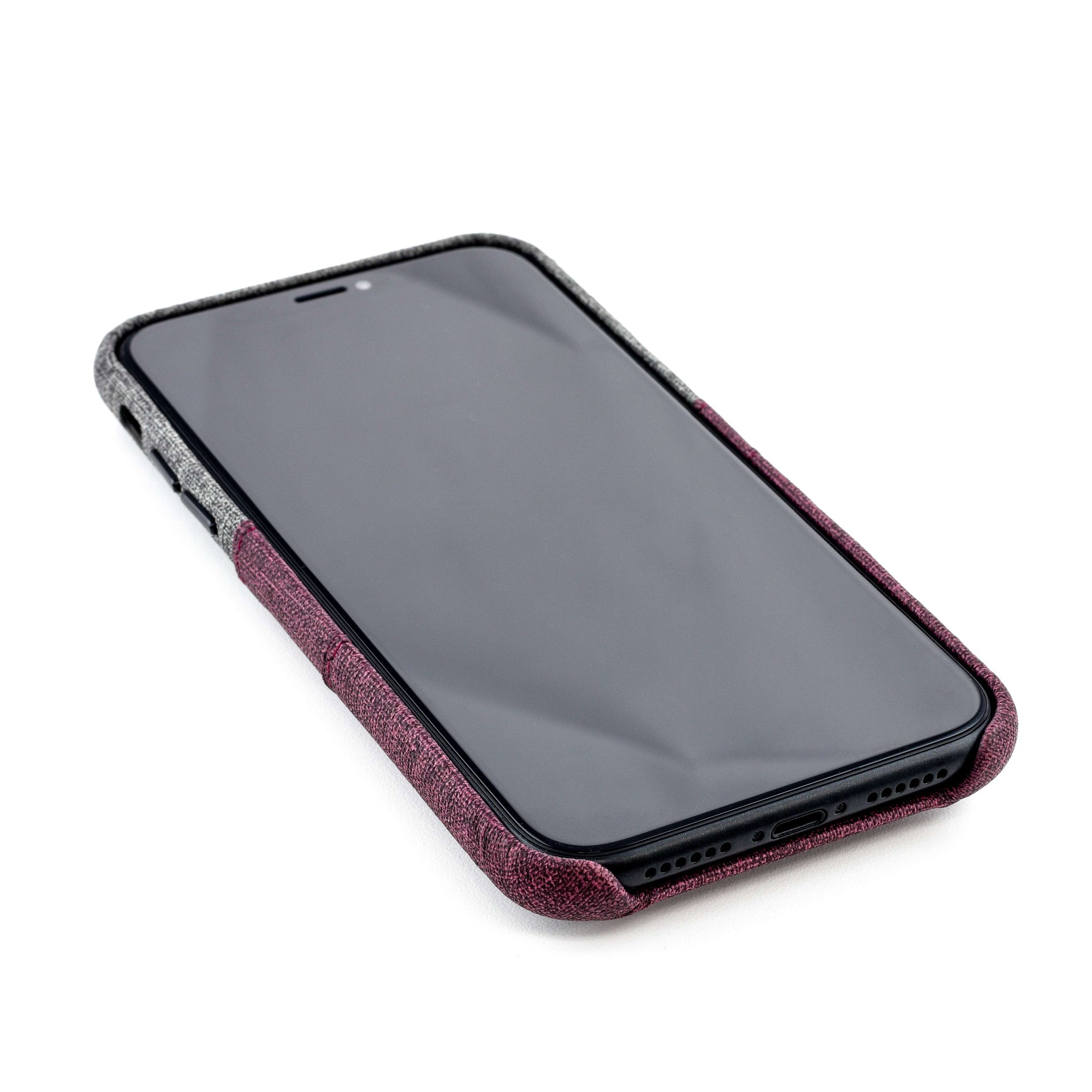 iPhone XR Luxe M2 Wallet Case [Maroon/Grey]