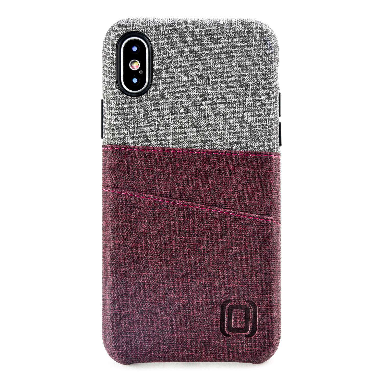iPhone X/XS Luxe M2 Wallet Case [Maroon/Grey]