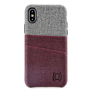 iPhone X/XS Luxe M2 Wallet Case [Maroon/Grey]