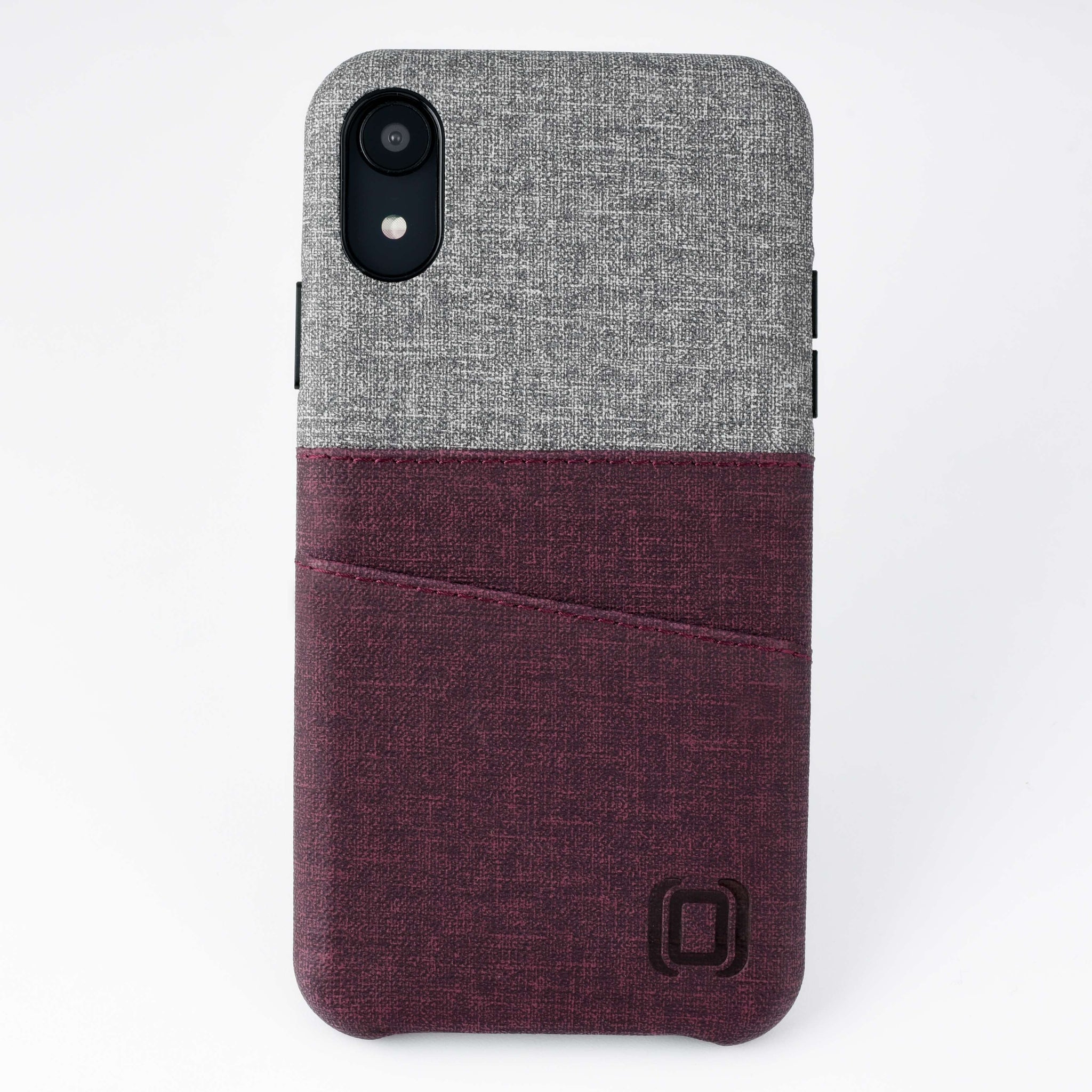 iPhone XR Luxe M2 Wallet Case [Maroon/Grey]