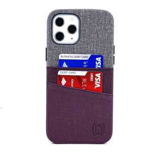 iPhone 12 Pro Max Luxe M2 Wallet Case [Maroon/Grey]
