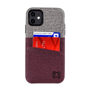 iPhone 11 Luxe M2 Wallet Case [Maroon/Grey]