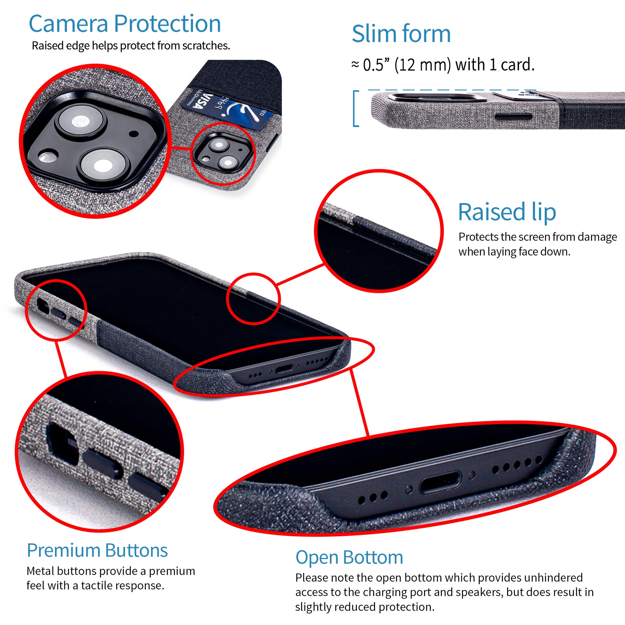 iPhone 13 Mini Luxe M1 Card Case [Black/Grey]