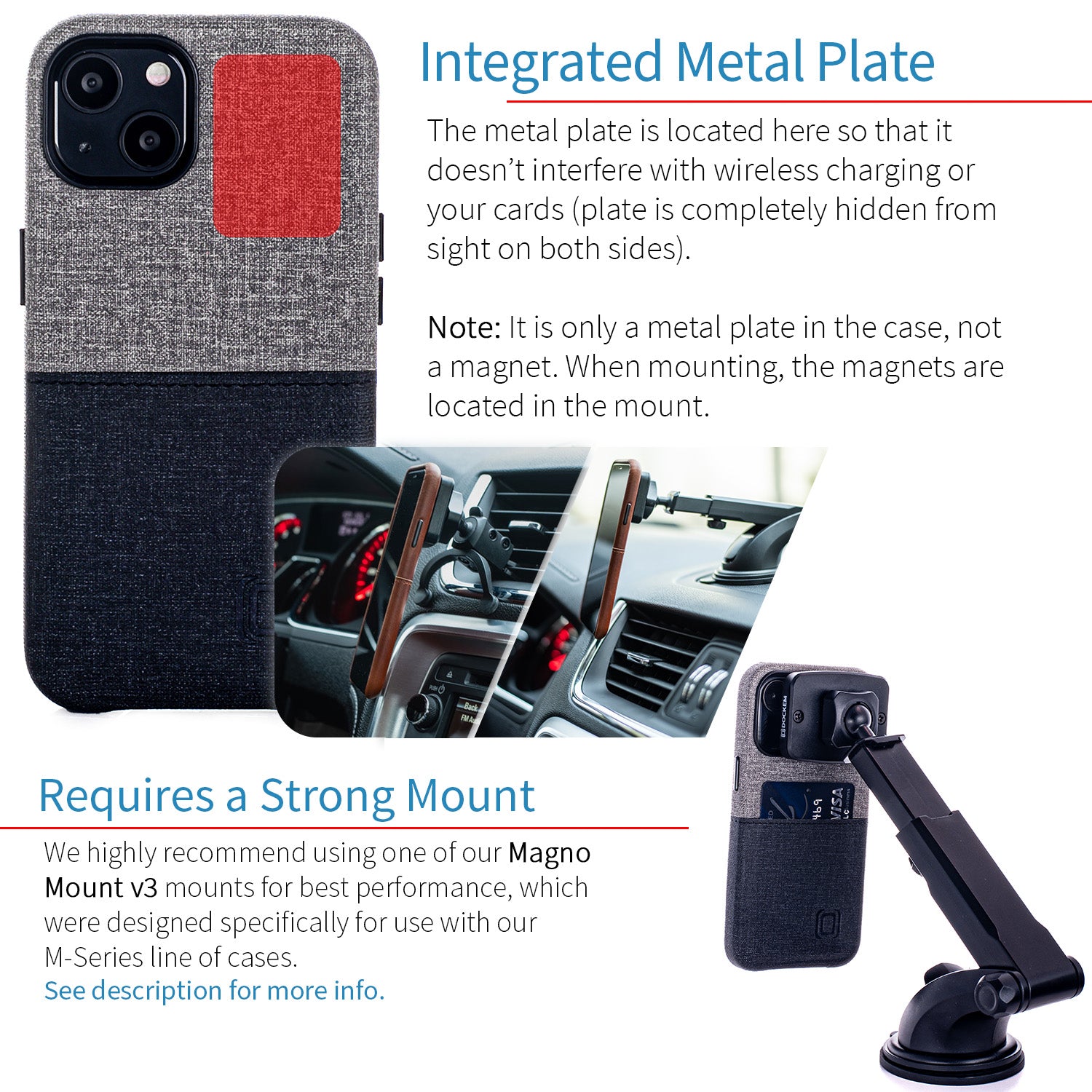 iPhone 13 Luxe M1 Card Case [Black/Grey]