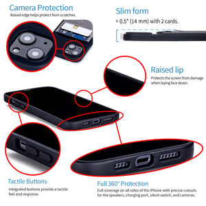 iPhone 13 Luxe M2T Wallet Case [Black/Grey]
