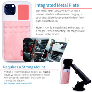 iPhone 13 Exec M2T Wallet Case [White/Pink]