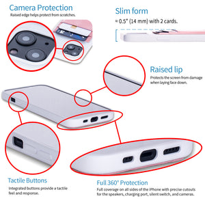 iPhone 13 Exec M2T Wallet Case [White/Pink]