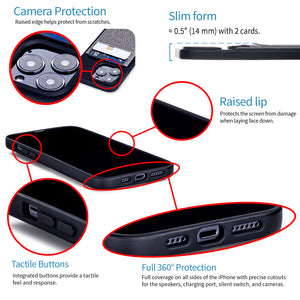 iPhone 13 Pro Luxe M2T Wallet Case [Black/Grey]