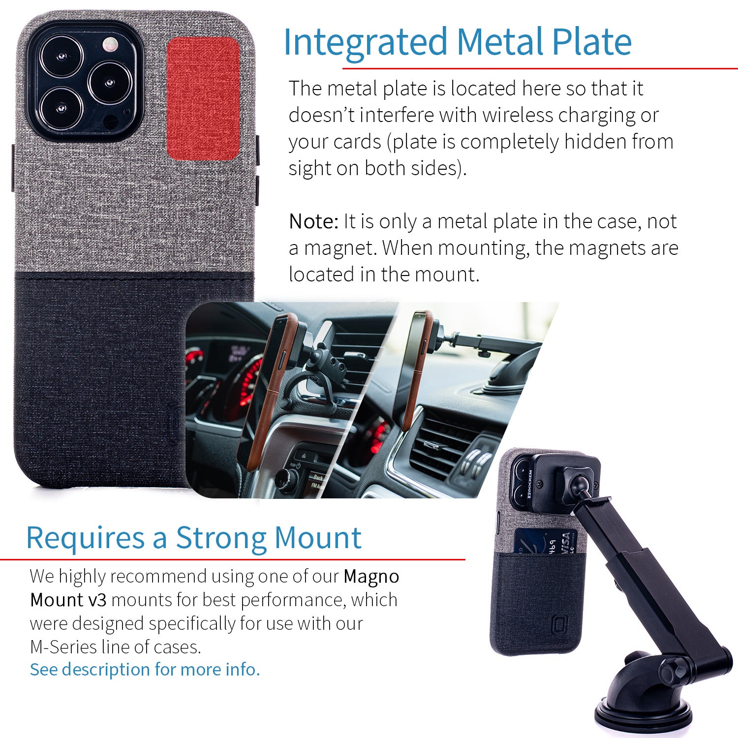 iPhone 13 Pro Max Luxe M1 Card Case [Black/Grey]