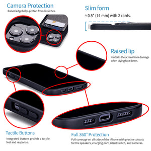 iPhone 13 Pro Max Luxe M2T Wallet Case [Black/Grey]