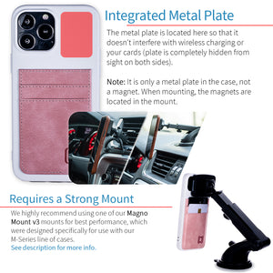 iPhone 13 Pro Max Exec M2T Wallet Case [White/Pink]