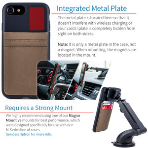 iPhone SE 3, SE 2, 8/7 Bio M2B Wallet Case [Black/Tan]