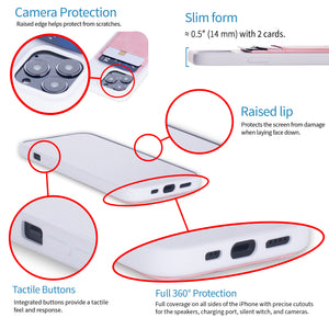 iPhone 13 Pro Exec M2T Wallet Case [White/Pink]