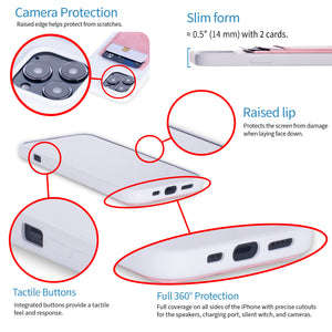 iPhone 13 Pro Max Exec M2T Wallet Case [White/Pink]