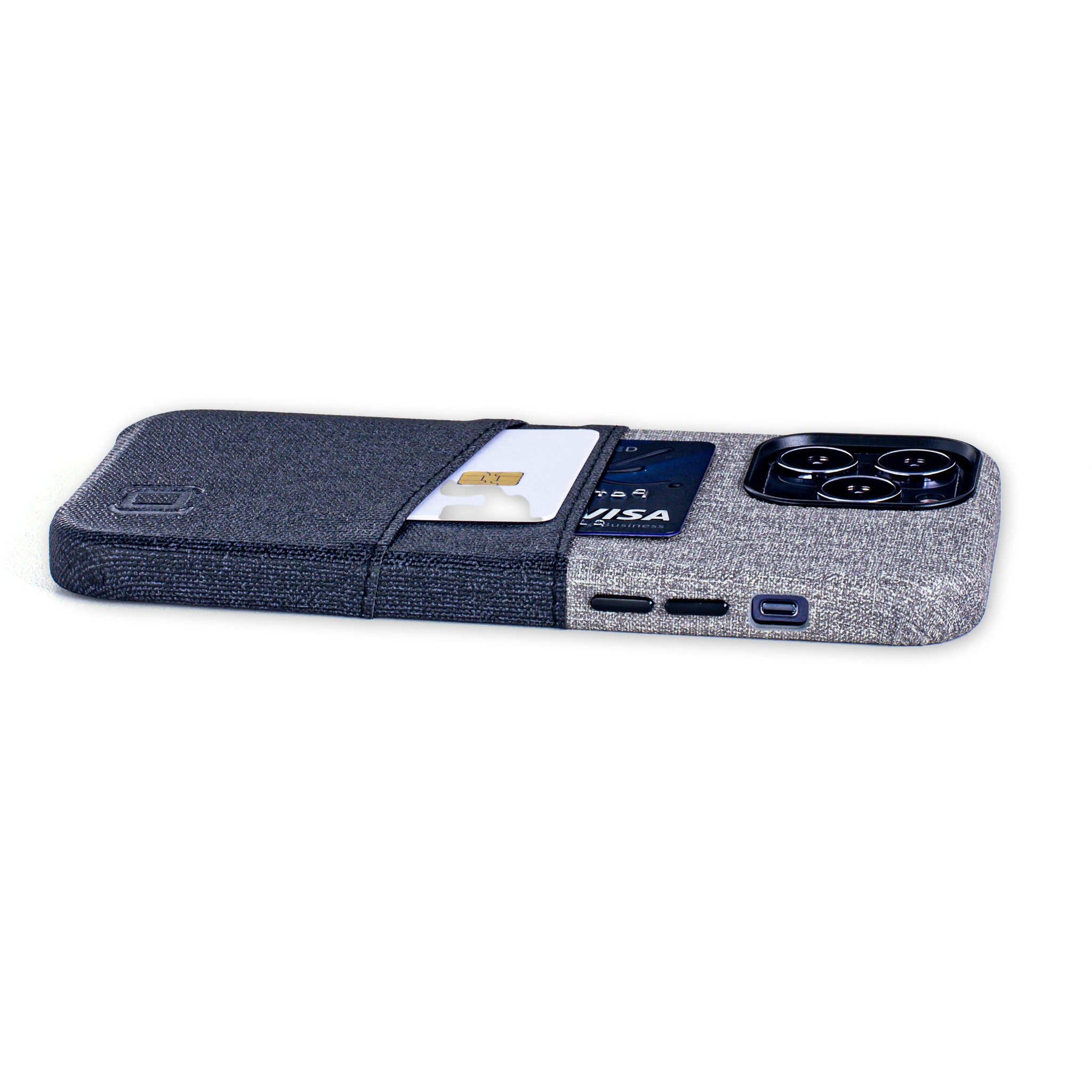 iPhone 13 Pro Max Luxe M2 Wallet Case [Black/Grey]