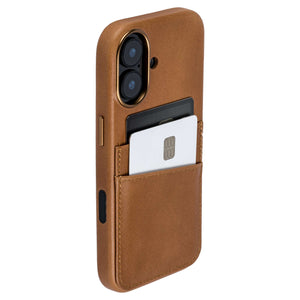 genuine leather m2gl case for iphone 17 with 2 card holder slots
