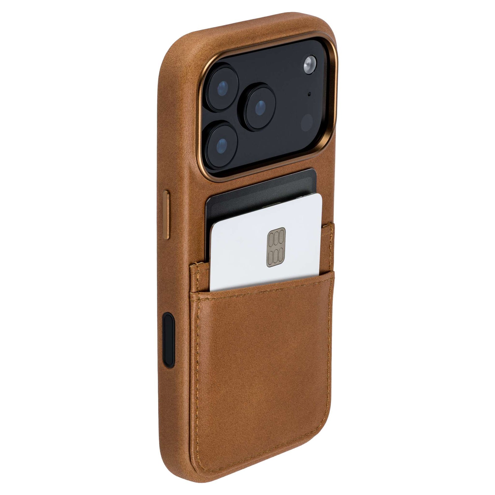 genuine leather m2gl case for iphone 17 pro with 2 card holder slots