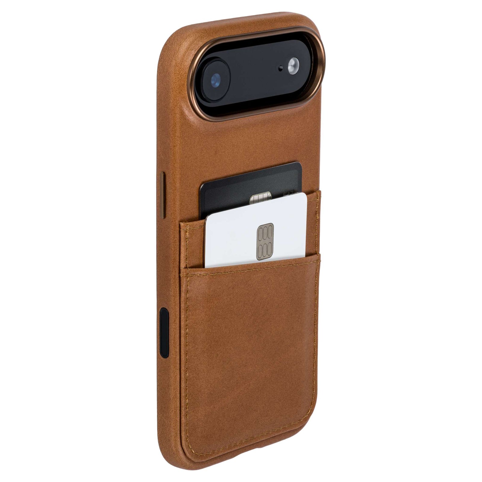 genuine leather m2gl case for iphone 17 air with 2 card holder slots