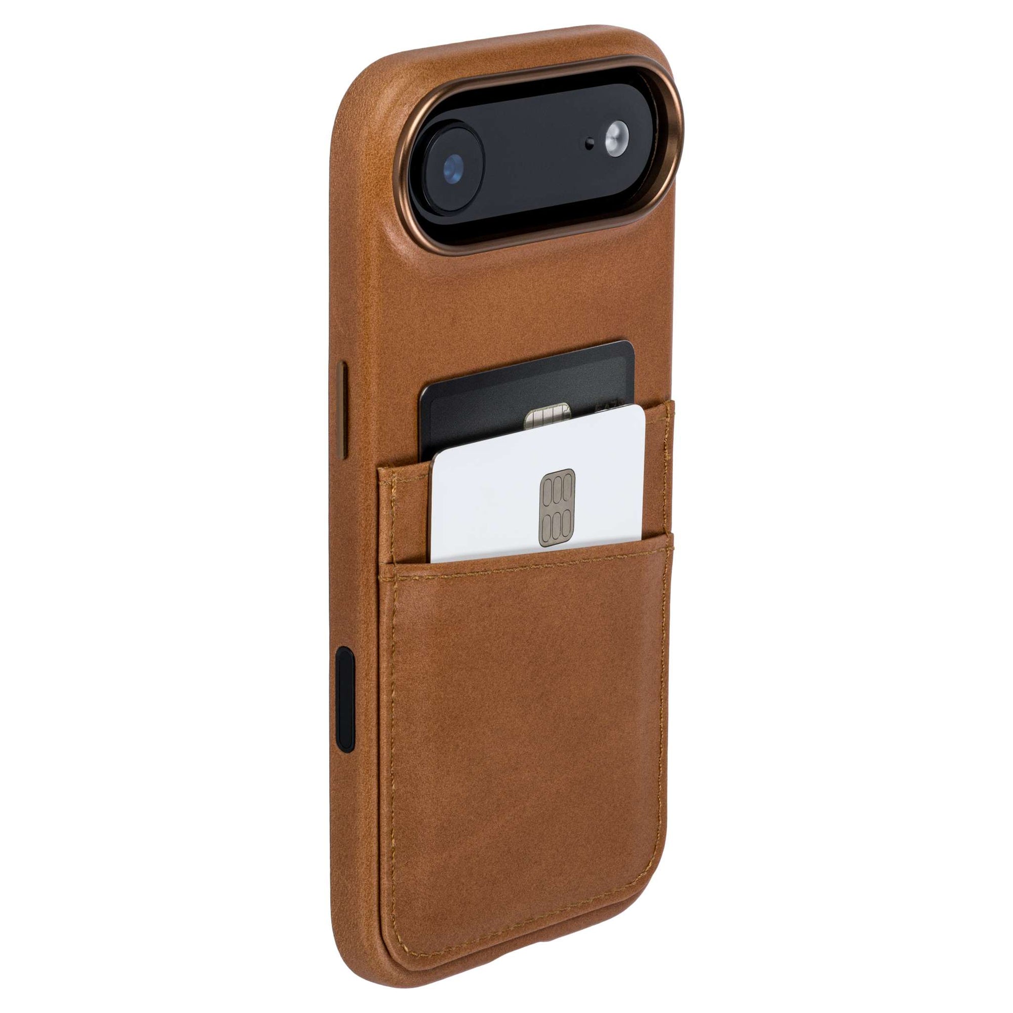 genuine leather m2gl case for iphone 17 air with 2 card holder slots