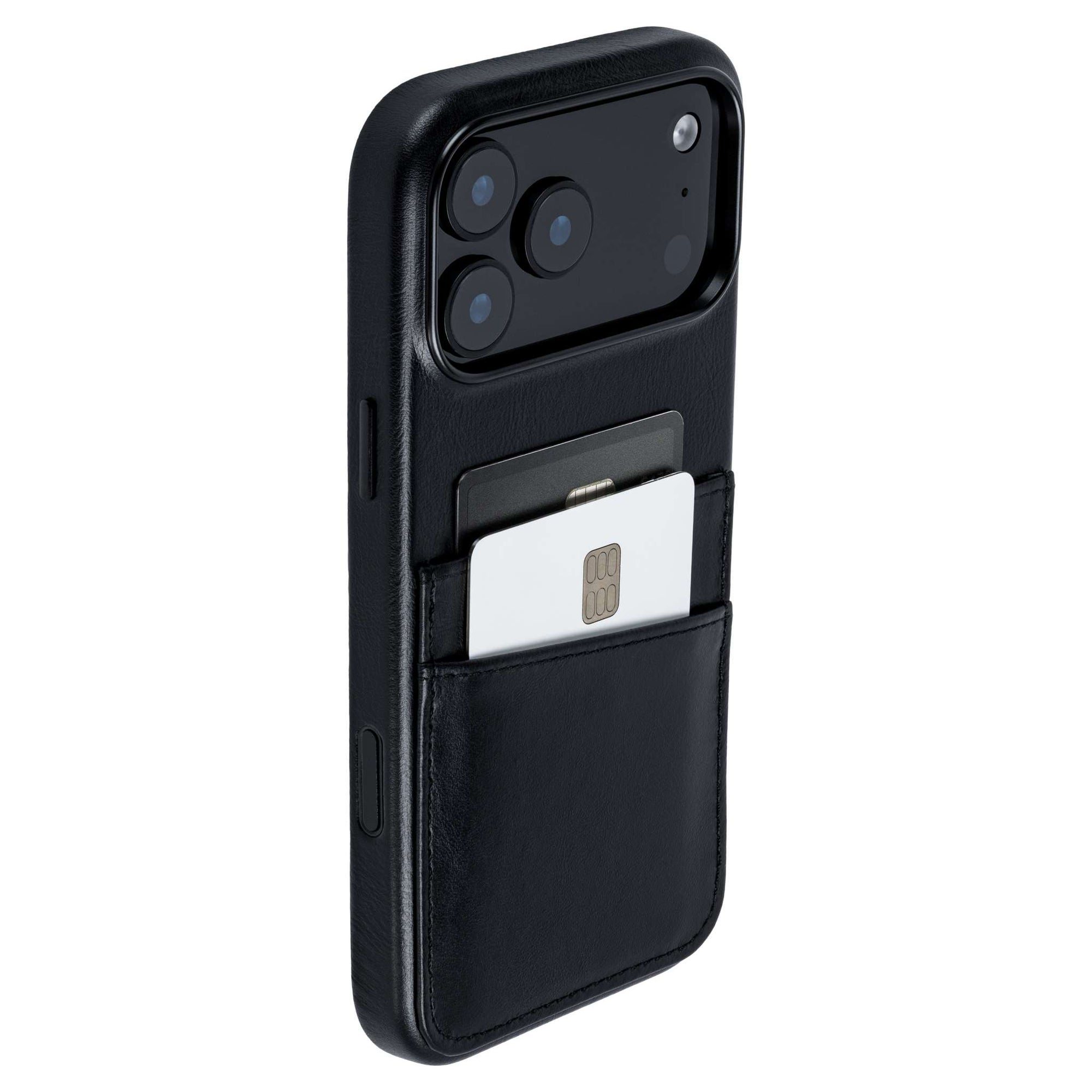 genuine leather m2gl case for iphone 17 pro max with 2 card holder slots