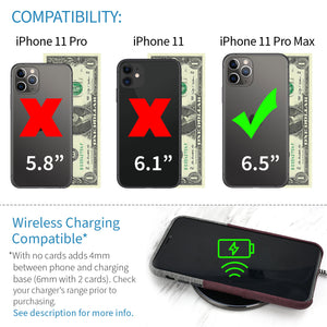 iPhone 11 Pro Max Luxe M2 Wallet Case [Maroon/Grey]