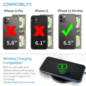 iPhone 11 Pro Max Luxe M2 Wallet Case [Blue/Grey]