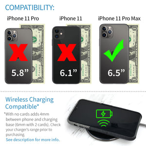 iPhone 11 Pro Max Luxe M2 Wallet Case [Black/Grey]