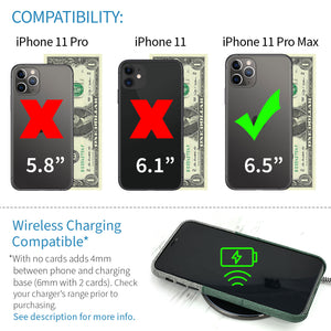 iPhone 11 Pro Max Luxe M2 Wallet Case [Green/Grey]