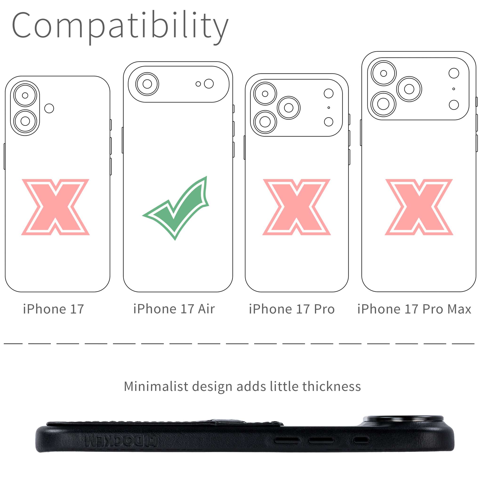 compatibility of the card case with iphone 17 air (6.6 inch)