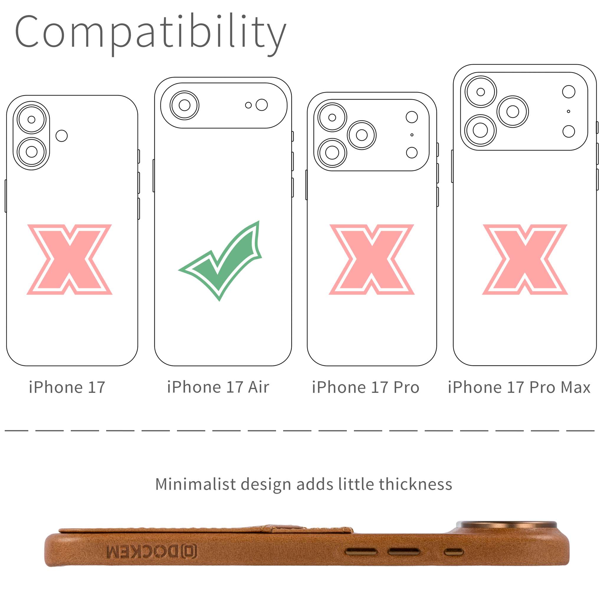 compatibility of the card case with iphone 17 air (6.6 inch)