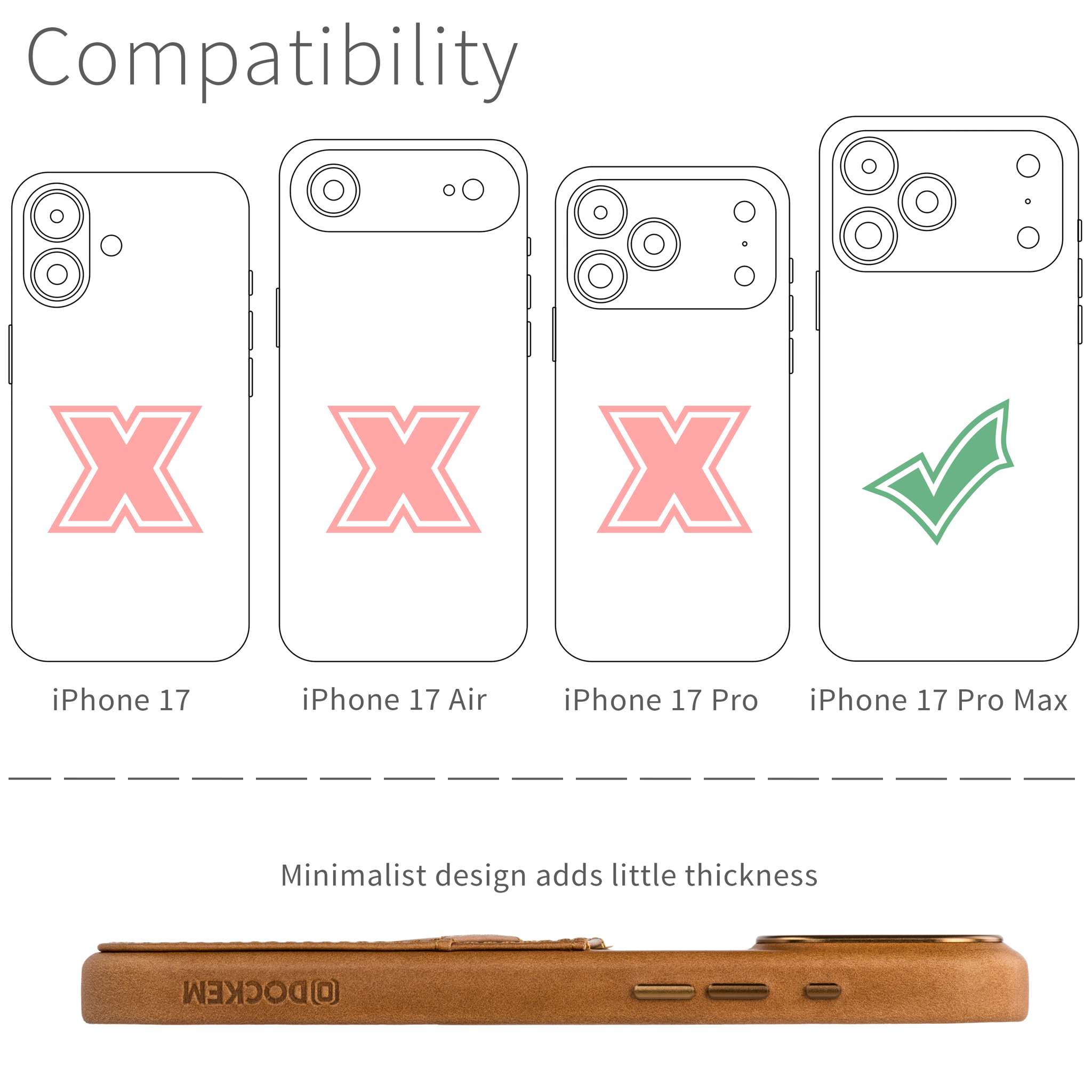 compatibility of the card case with iphone 17 pro max (6.9 inch)