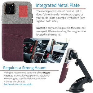iPhone 11 Pro Luxe M2 Wallet Case [Maroon/Grey]
