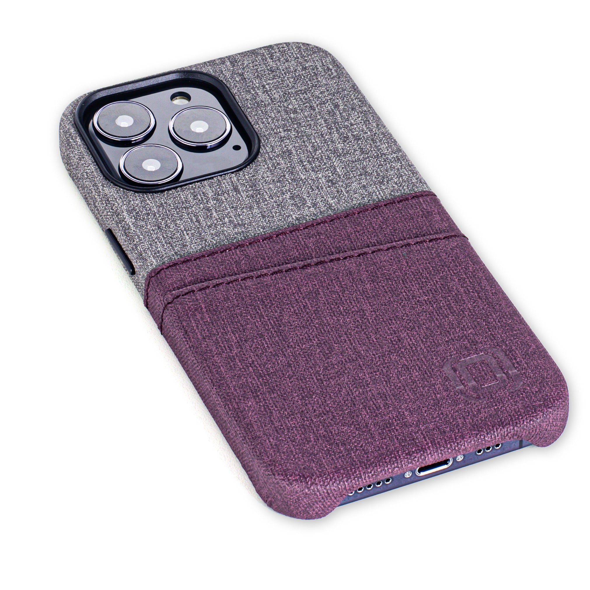 iPhone 13 Pro Luxe M2 Wallet Case [Maroon/Grey]