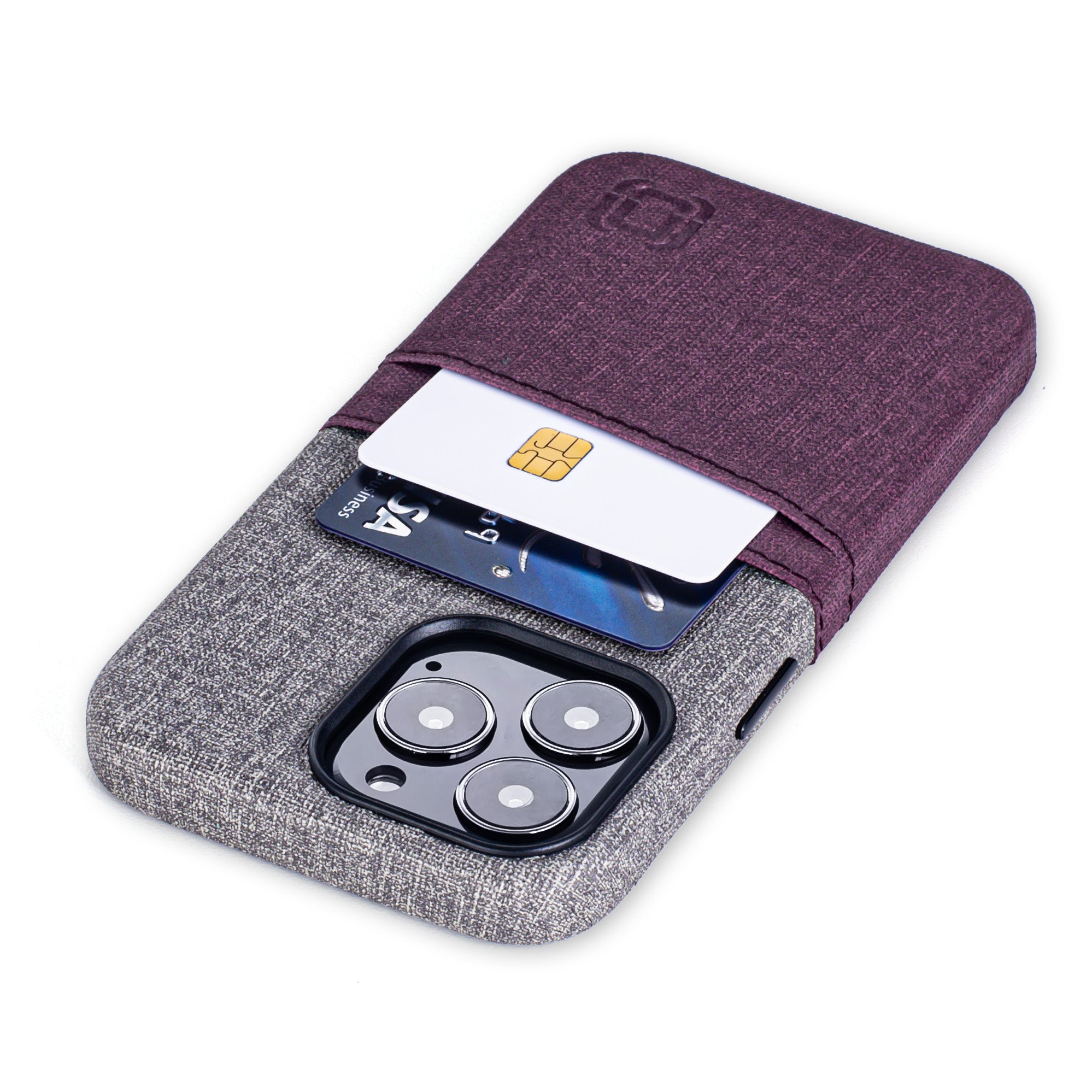 iPhone 13 Pro Luxe M2 Wallet Case [Maroon/Grey]