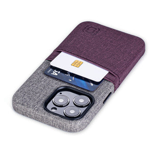 iPhone 13 Pro Luxe M2 Wallet Case [Maroon/Grey]