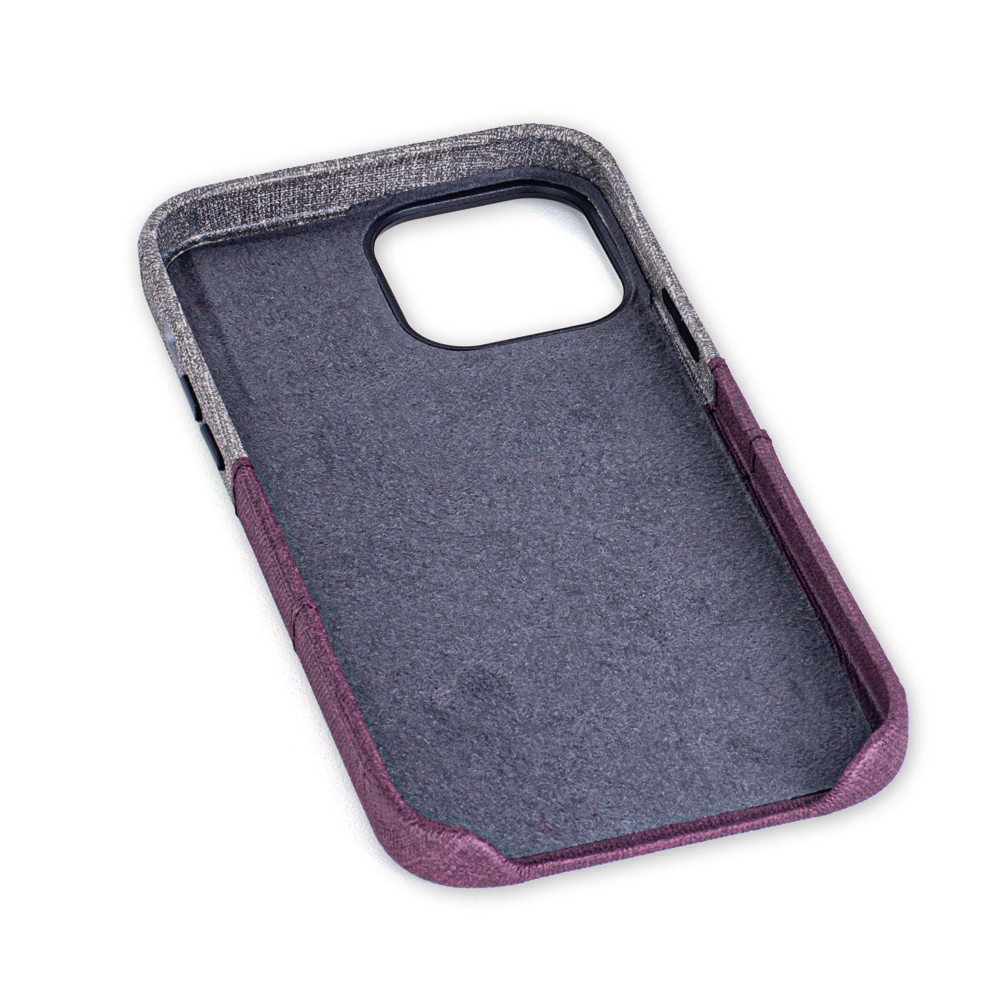 iPhone 13 Pro Max Luxe M2 Wallet Case [Maroon/Grey]