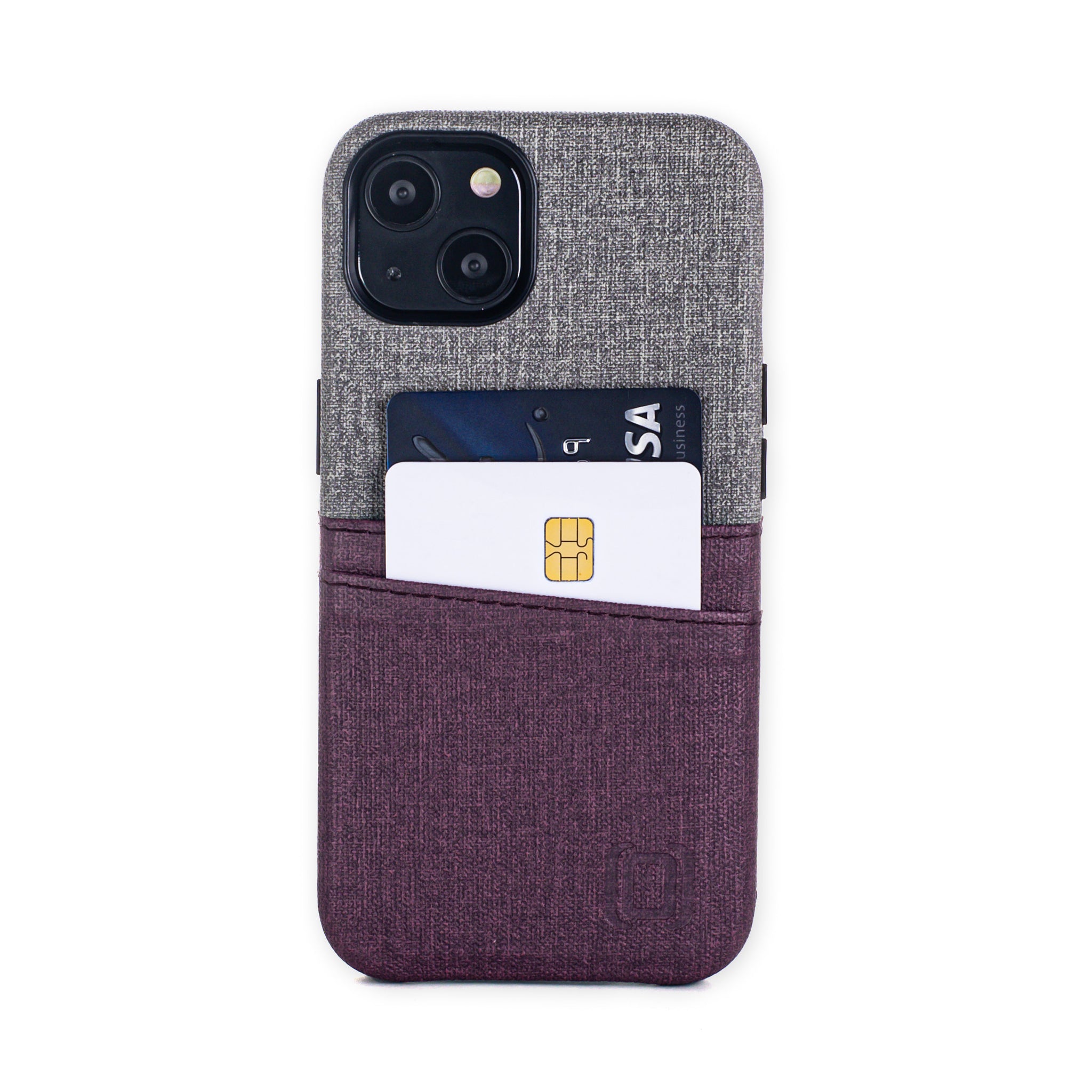 iPhone 13 Luxe M2 Wallet Case [Maroon/Grey]