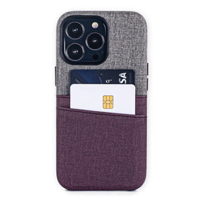 iPhone 13 Pro Luxe M2 Wallet Case [Maroon/Grey]