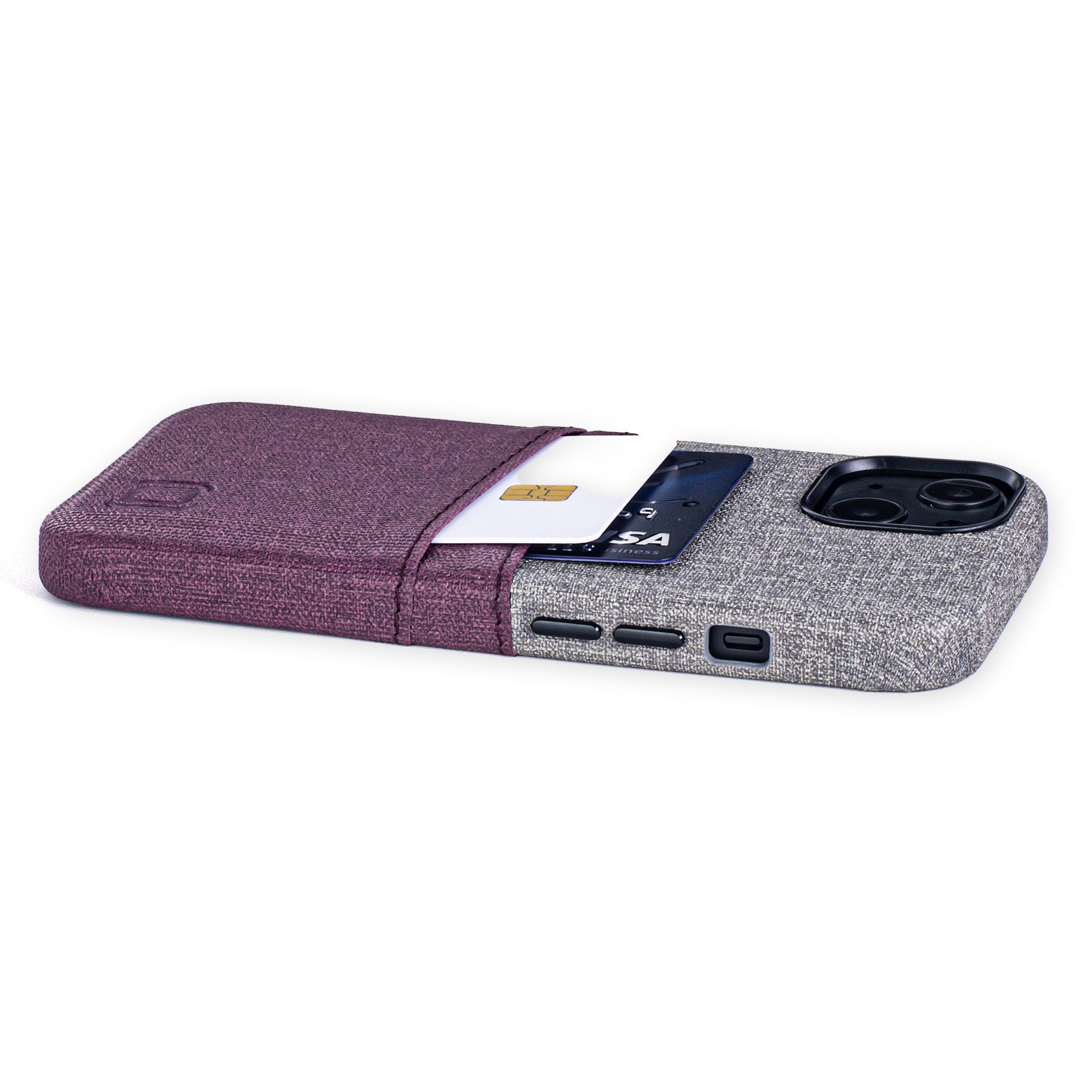 iPhone 13 Luxe M2 Wallet Case [Maroon/Grey]