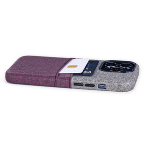 iPhone 13 Pro Luxe M2 Wallet Case [Maroon/Grey]