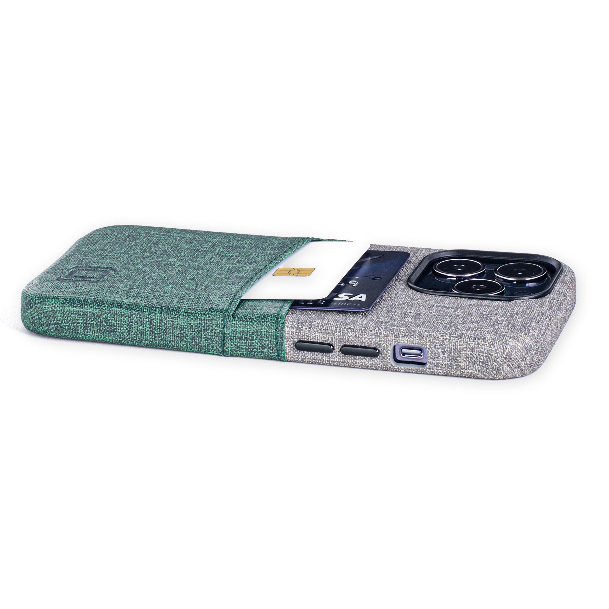 iPhone 13 Pro Luxe M2 Wallet Case [Green/Grey]