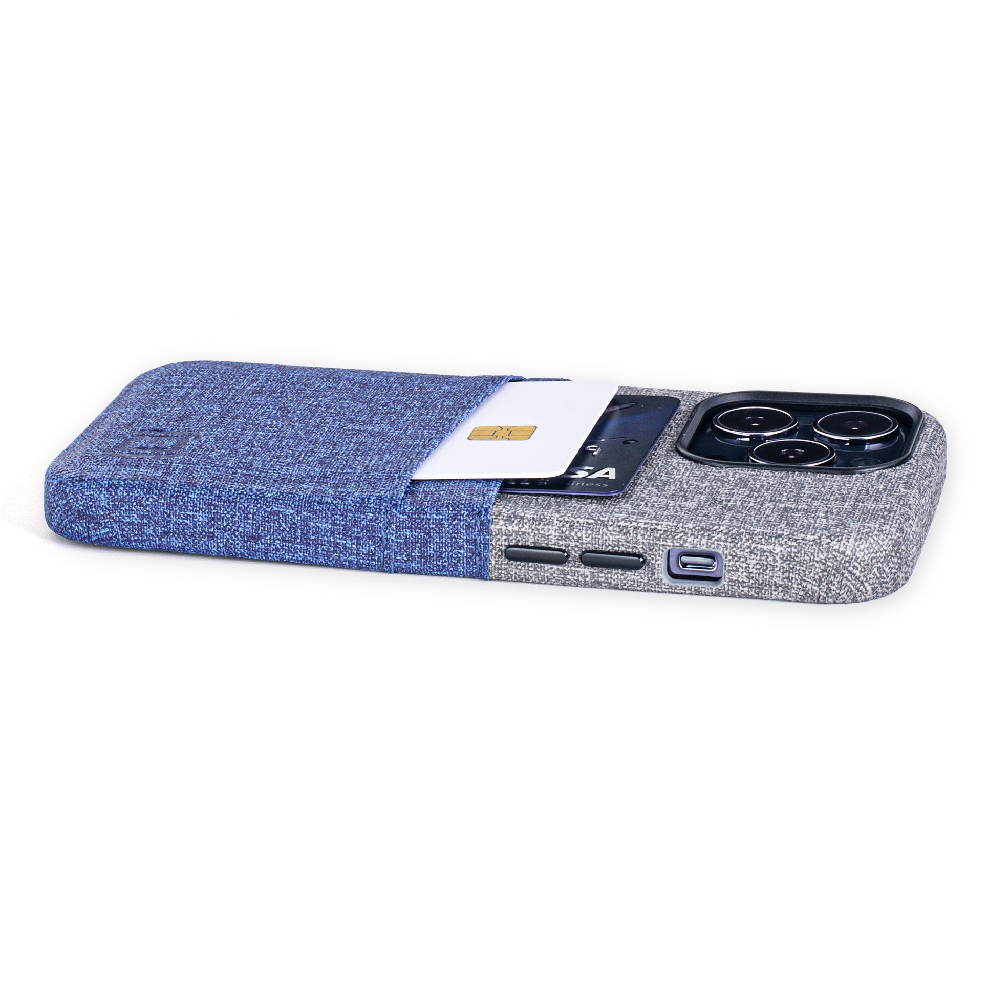 iPhone 13 Pro Luxe M2 Wallet Case [Blue/Grey]