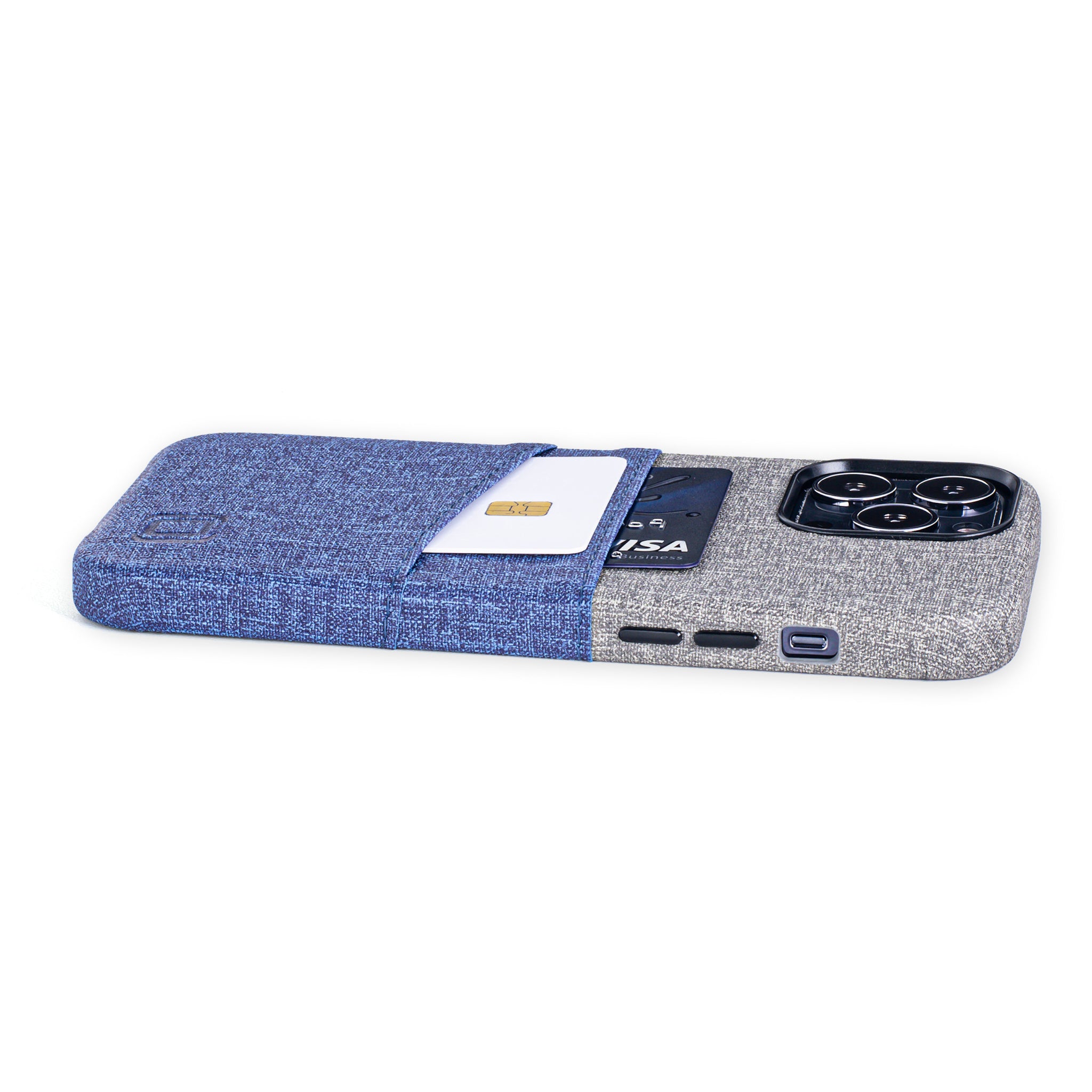 iPhone 13 Pro Max Luxe M2 Wallet Case [Blue/Grey]