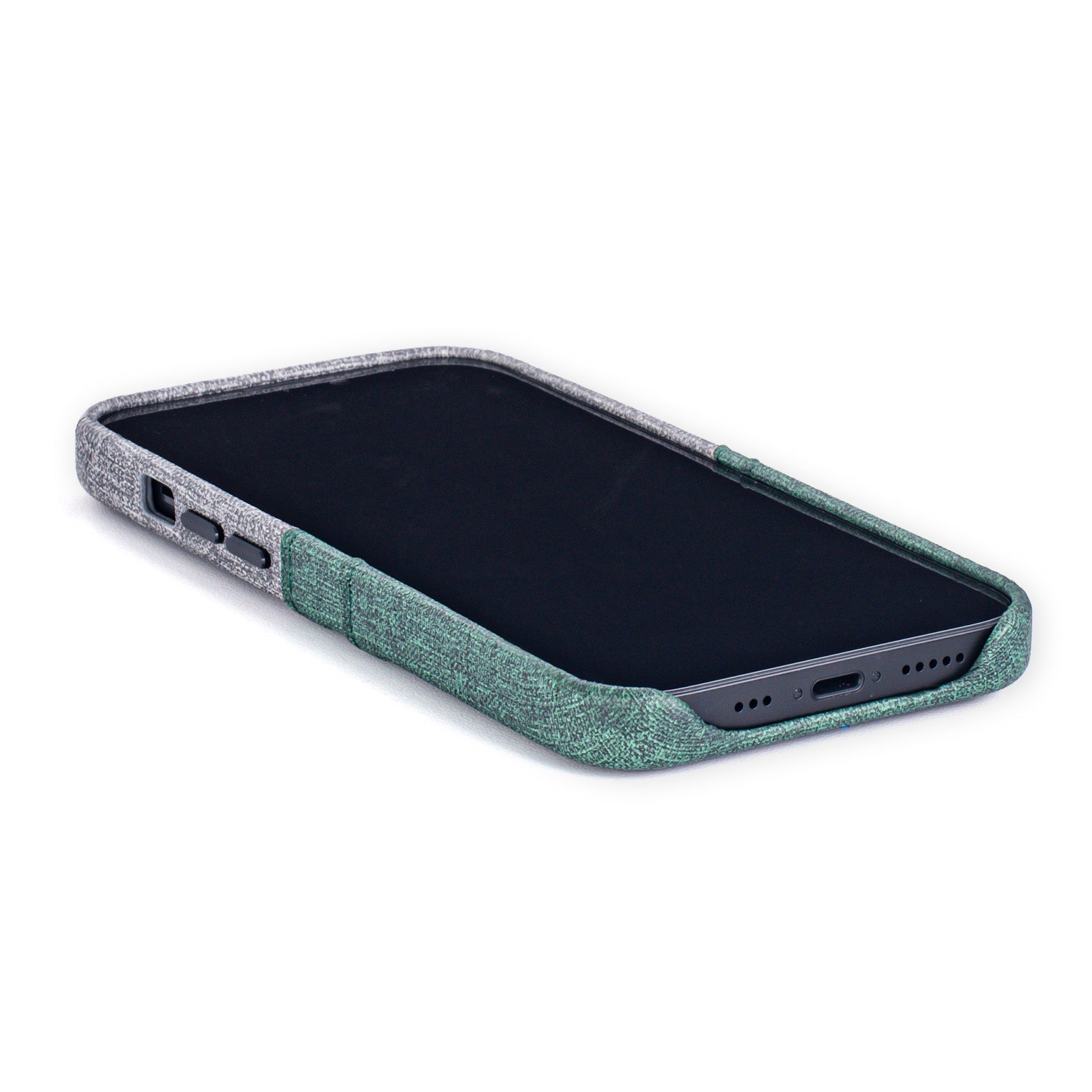 iPhone 13 Pro Max Luxe M2 Wallet Case [Green/Grey]
