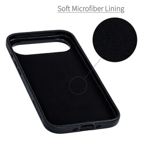 soft microfiber lining to protect the back from scratches, gentle resting spot for your phone