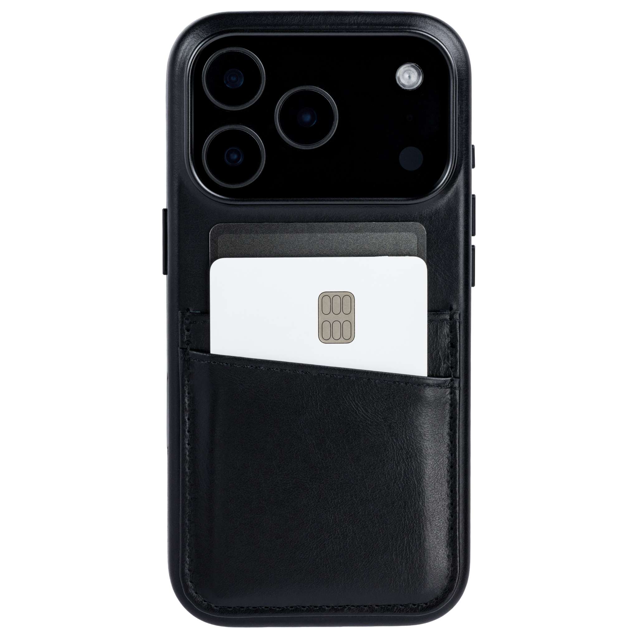 heavy duty stitched on pockets for 2 cards genuine leather wallet iphone case