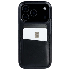 heavy duty stitched on pockets for 2 cards genuine leather wallet iphone case