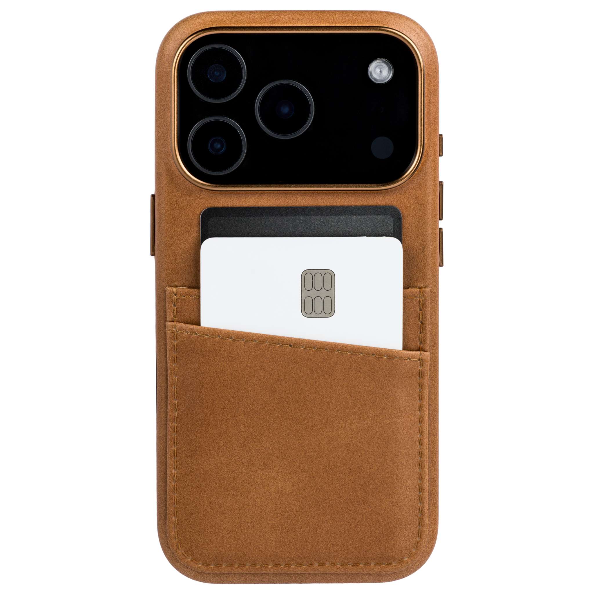 heavy duty stitched on pockets for 2 cards genuine leather wallet iphone case